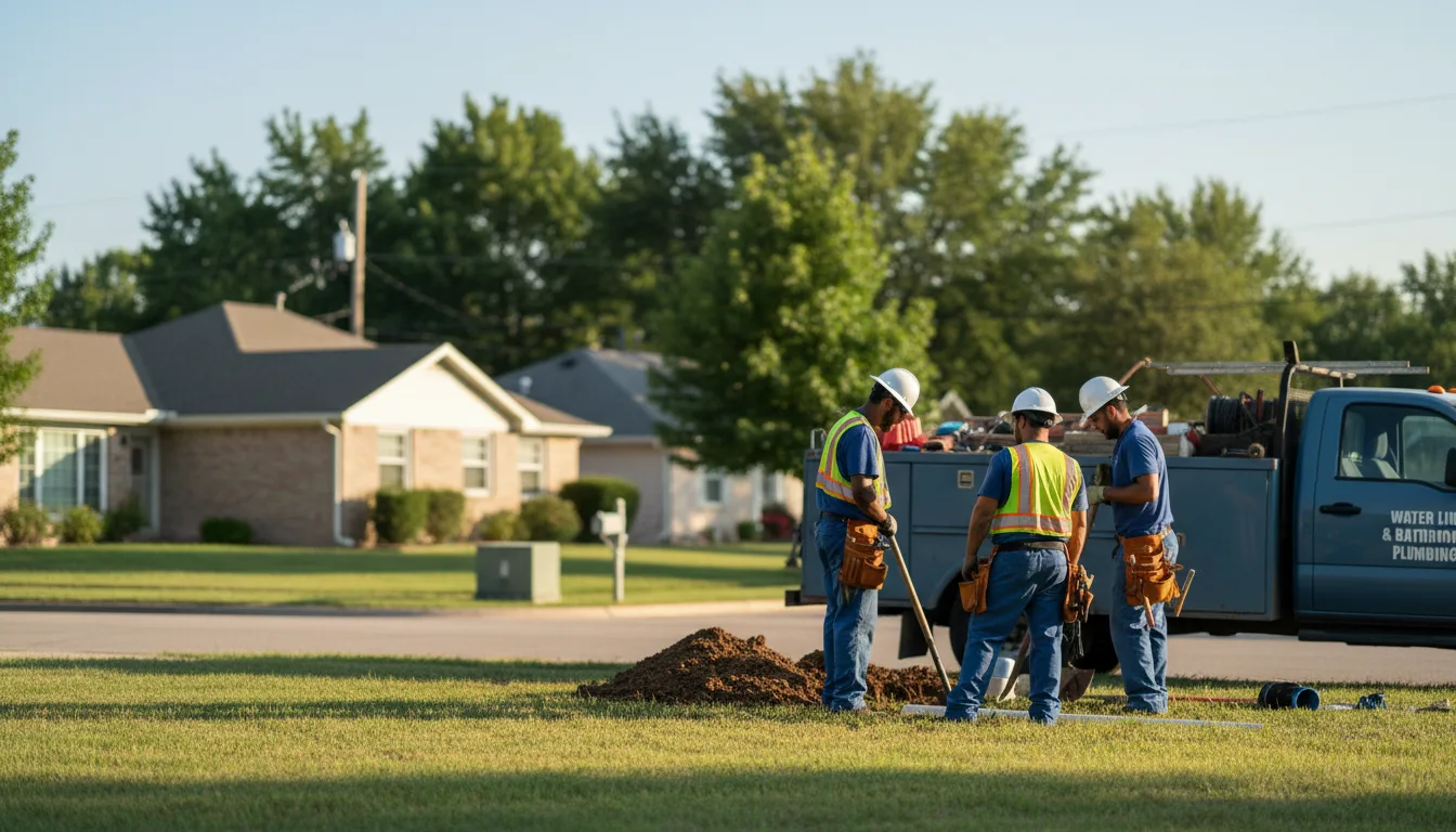 Residential water line and bathroom plumbing service in Havensville, KS